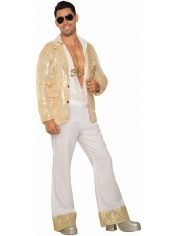 70s Costume White Disco Flare Pants - Mens 70s Disco Costumes